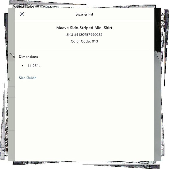 NWT: Creamy Tan Side-Striped Mini Skirt w Blue Front Pocket Piping (S) by Maeve - Picture 6 of 6